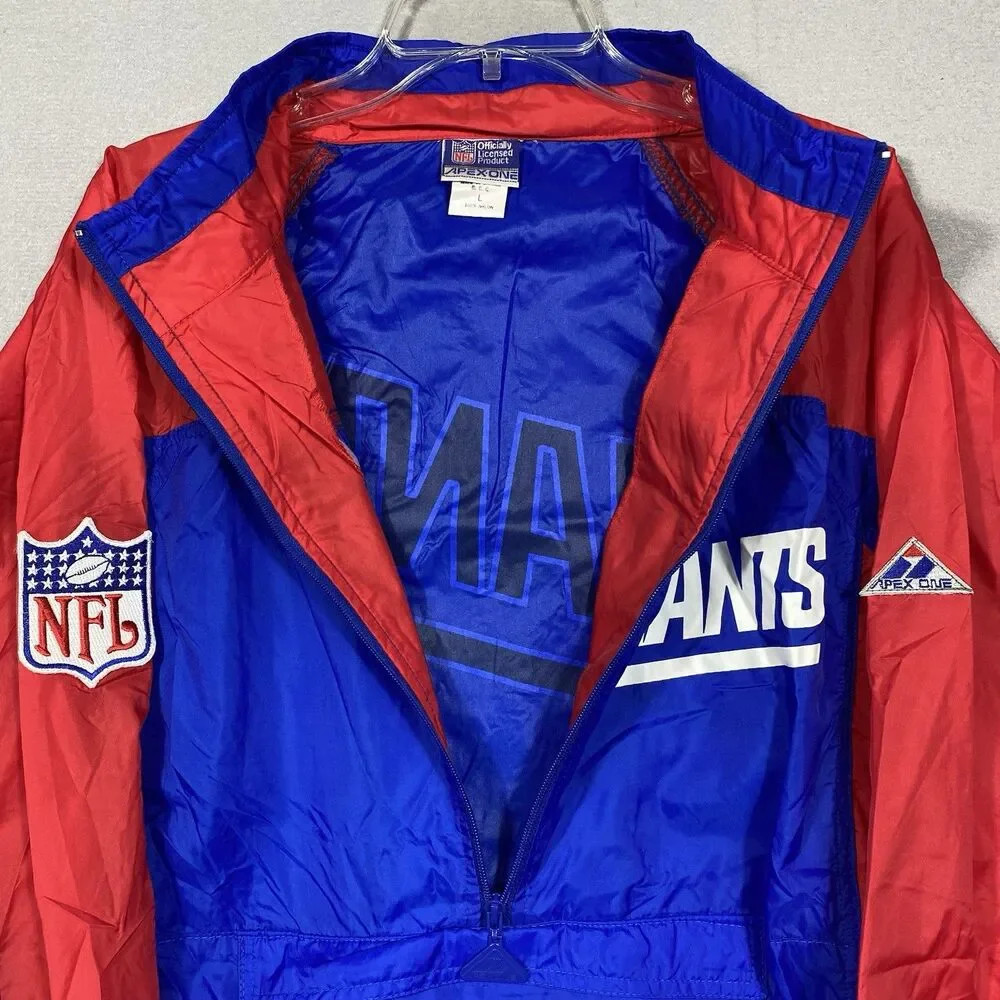 Vintage Apex One New York Giants Jacket Windbreaker Large Lightweight New NWT